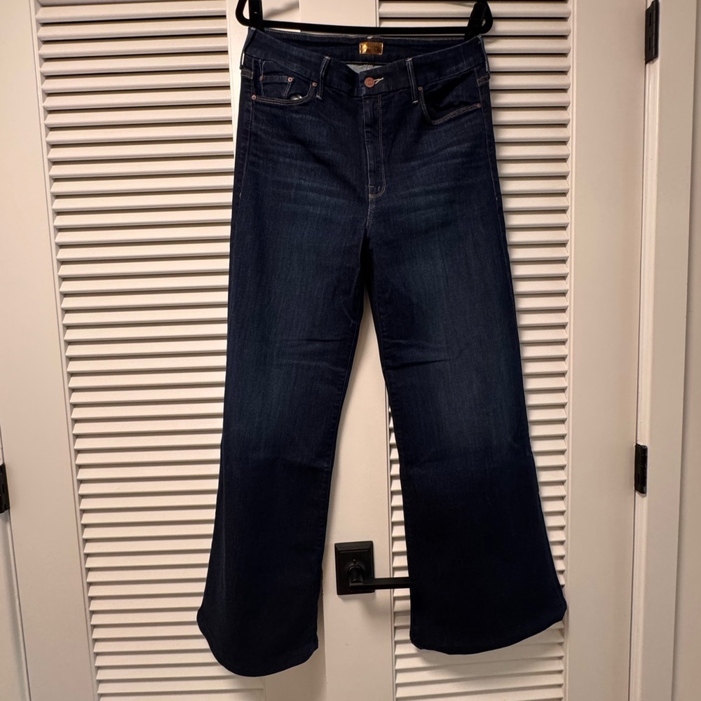 MOTHER THE ROLLER SNEAK HIGH-RISE WIDE-LEG JEANS size 33